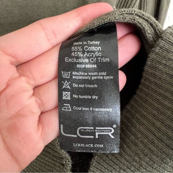 LCR Black Edition Mens Olive Green Knit Sweater Size XL - Picture 7 of 7